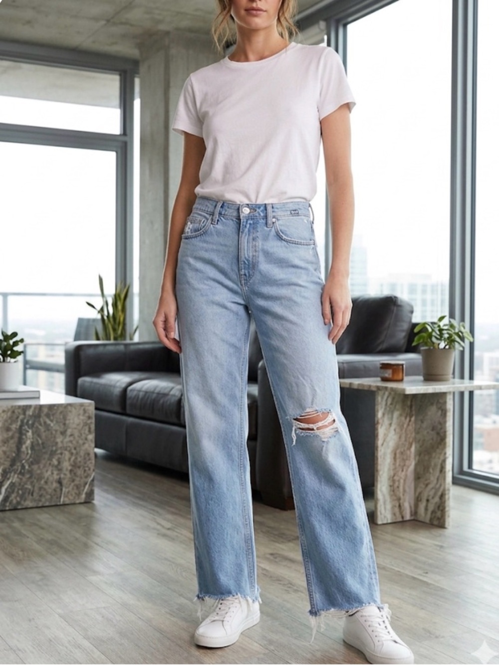 L’AGENCE Light Blue High-Rise boot-cut Leg Womens Jeans